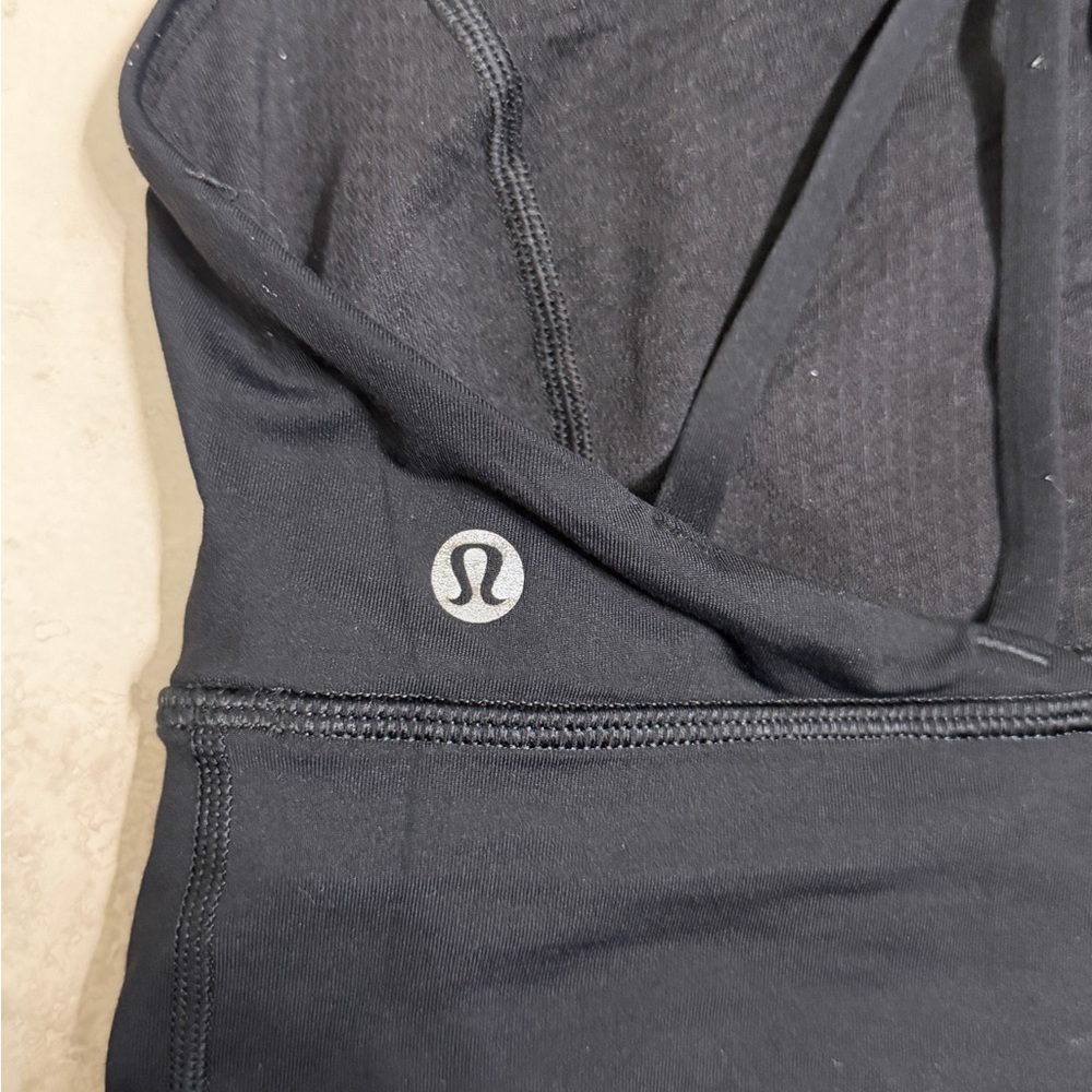 Lululemon Black Long Line Strappy Sports Bra Size 10 - Picture 3 of 7